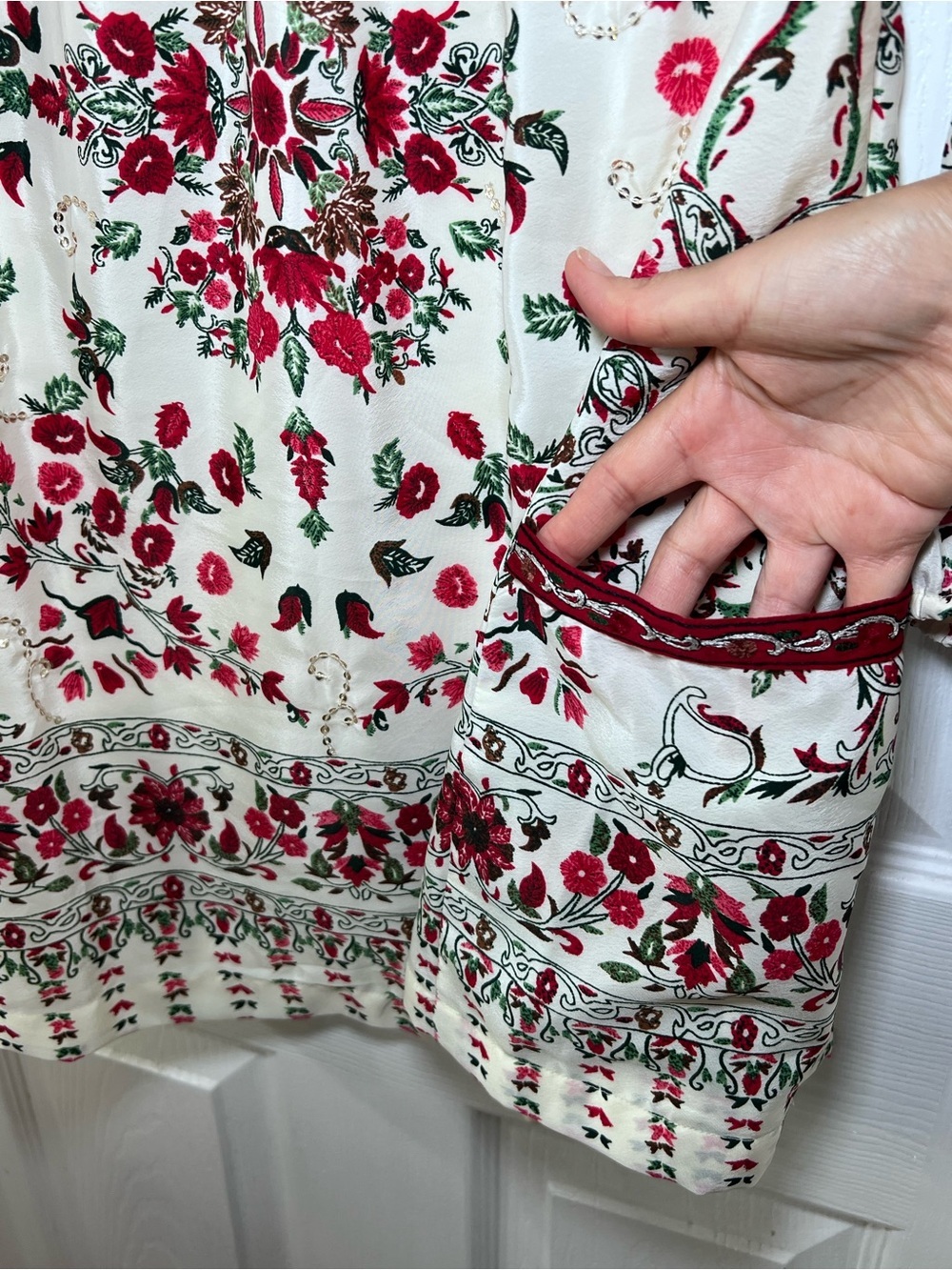Free People Russian Doll Sparkly Bohemian Mini Dress Size 8 - Picture 5 of 15